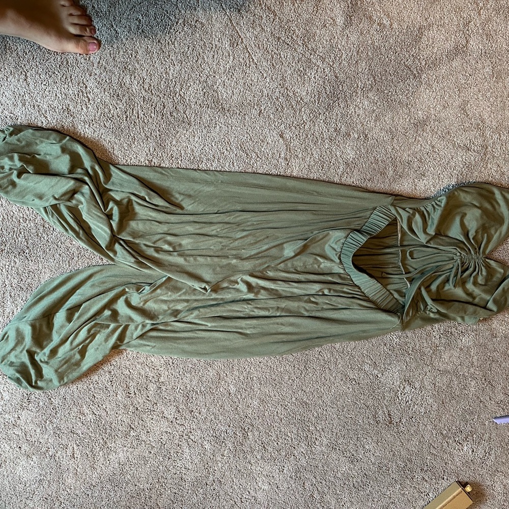 HYFVE Olive Drawcord Front Jumpsuit